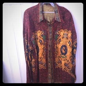 VINTAGE PRE OWNED LARGE CREME DE SILK SHIRT